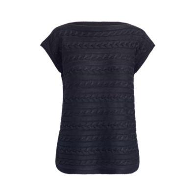Ralph Lauren Cable Cap-sleeve Sweater Rl Navy