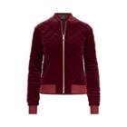 Ralph Lauren Quilted Velvet Bomber Jacket Chianti Red