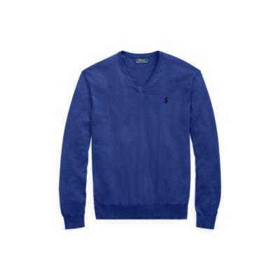 Ralph Lauren Cotton V-neck Sweater Fall Royal