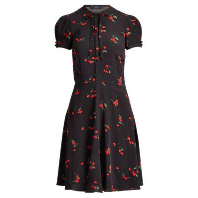 Ralph Lauren Cherry-print Crepe Dress Cherry Print