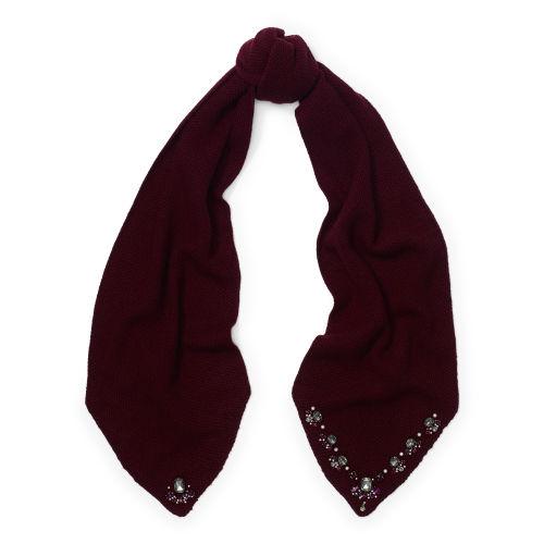 Ralph Lauren Lauren Jeweled Wool-blend Scarf Port/smoke & Amethyst