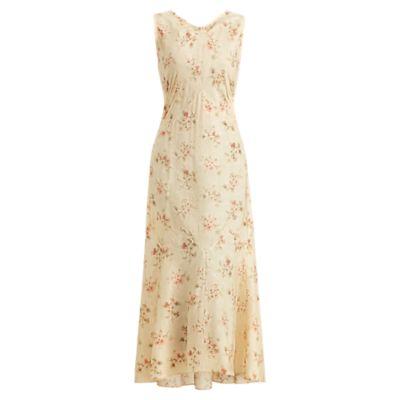 Ralph Lauren Melena Floral Wool-silk Dress Vanilla Multi