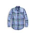 Ralph Lauren Classic Fit Plaid Workshirt Sky Blue Multi/green