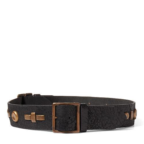 Ralph Lauren Studded Double-buckle Belt Black