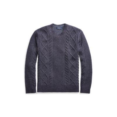 Ralph Lauren Aran-knit Wool Sweater Navy