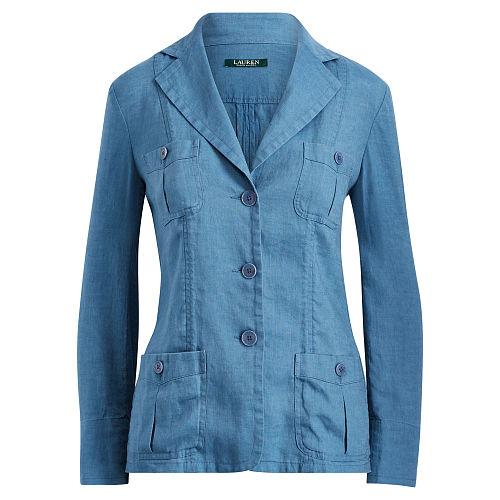 Ralph Lauren Lauren Linen 3-button Blazer Dark Slate Blue