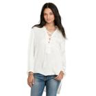 Ralph Lauren Denim & Supply Satin Lace-up Top Cream