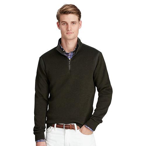 Polo Ralph Lauren Cotton-blend Half-zip Pullover Company Olive
