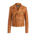 Ralph Lauren Leather Moto Jacket Soft Brown