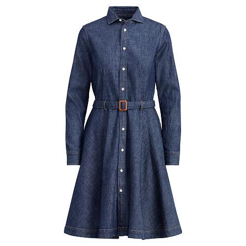 Polo Ralph Lauren Belted Denim Shirtdress Dark Indigo