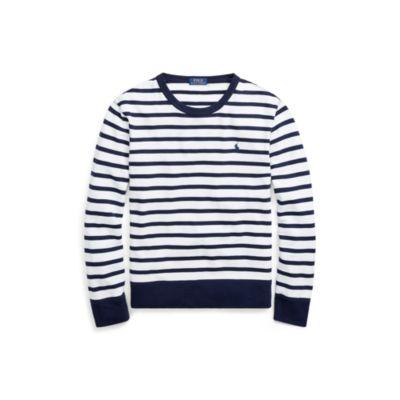 Ralph Lauren Classic Spa Terry Sweatshirt White/cruise Navy