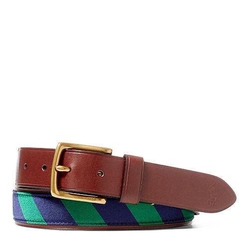 Polo Ralph Lauren Leather & Tie Silk Belt Cuoio Multi