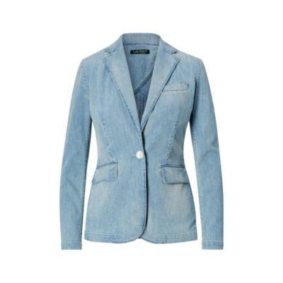 Ralph Lauren Single-button Denim Blazer Shoreline Wash 12p
