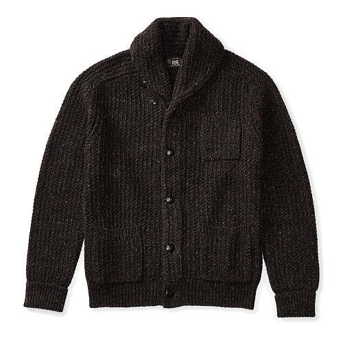 Ralph Lauren Rrl Indigo Cotton-blend Cardigan Black
