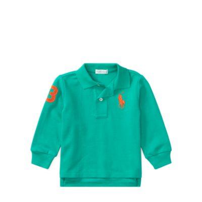 Ralph Lauren Cotton Mesh Long-sleeve Polo Persian Green 3m