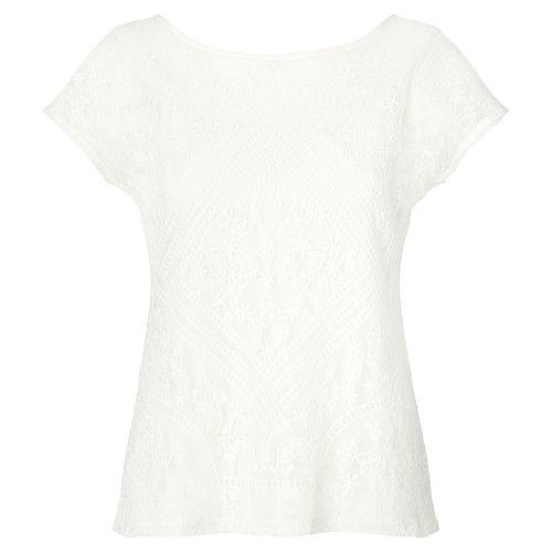 Ralph Lauren Lauren Embroidered Sheer Top Herbal Milk