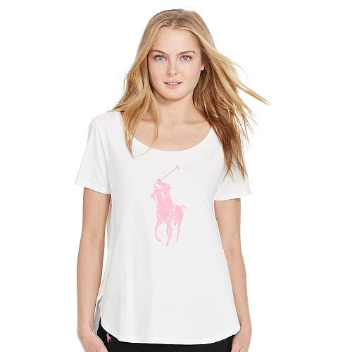 Ralph Lauren Pink Pony Pink Pony Scoopneck Tee White