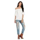 Ralph Lauren Satin Off-the-shoulder Top White