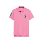Ralph Lauren Custom Slim Fit Mesh Polo Chroma Pink