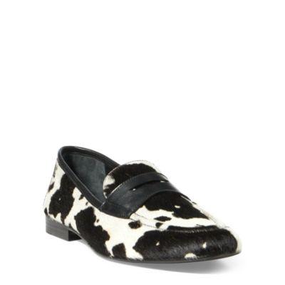 Ralph Lauren Ashtyn Haircalf Penny Loafer Cow Print