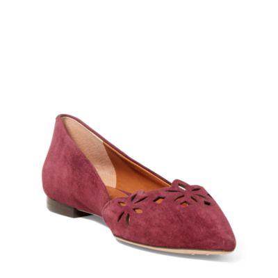 Ralph Lauren Allayana Cut-out Suede Flat Port