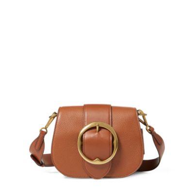 Ralph Lauren Pebbled Leather Lennox Bag Saddle