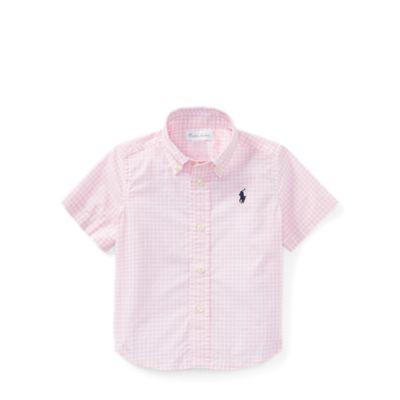 Ralph Lauren Gingham Stretch Cotton Shirt Pink Multi 12m