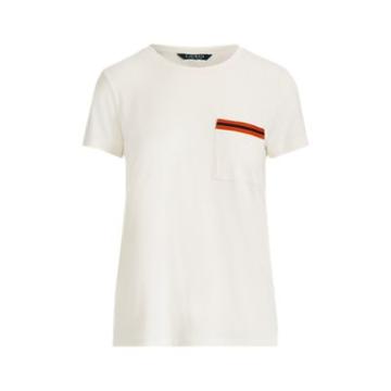 Ralph Lauren Striped Jersey Pocket Tee Mascarpone Cream