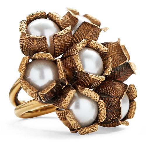 Ralph Lauren Flower Crystal-pearl Ring
