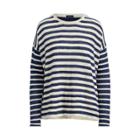 Ralph Lauren Striped Linen-blend Sweater Cream/blue