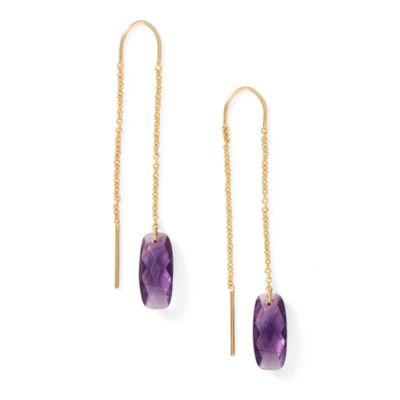 Ralph Lauren Stone Drop Threader Earrings Gold/purple
