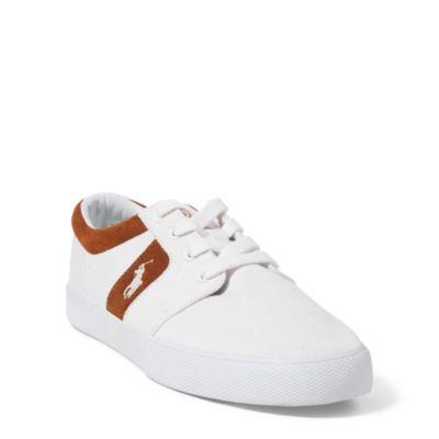 Ralph Lauren Halmore Ii Canvas Sneaker White/new Snuff