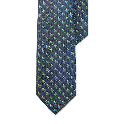 Polo Ralph Lauren Toucan-print Silk Narrow Tie Navy
