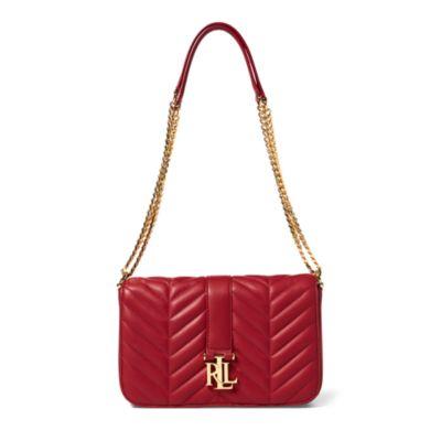 Ralph Lauren Quilted Brenda Shoulder Bag Vermillion