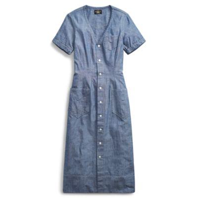 Ralph Lauren Indigo Chambray Dress Rinse