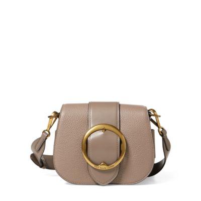Ralph Lauren Pebbled Leather Lennox Bag Taupe