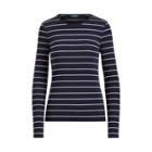 Ralph Lauren Ribbed Stretch Cotton T-shirt Rl Navy/natural Lp