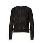 Ralph Lauren Beaded Merino Wool Cardigan Black W/ Espresso