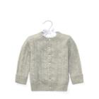 Ralph Lauren Cable-knit Cashmere Cardigan Light Grey Heather 6m