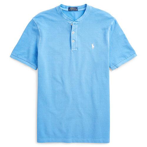 Polo Ralph Lauren Custom Fit Cotton Mesh Henley Nantucket Blue