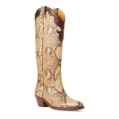 Ralph Lauren Jody Python Boot Rl Tan/dark Brown