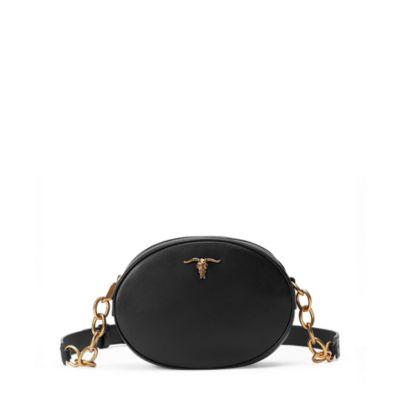 Ralph Lauren Steer-head Leather Crossbody Black
