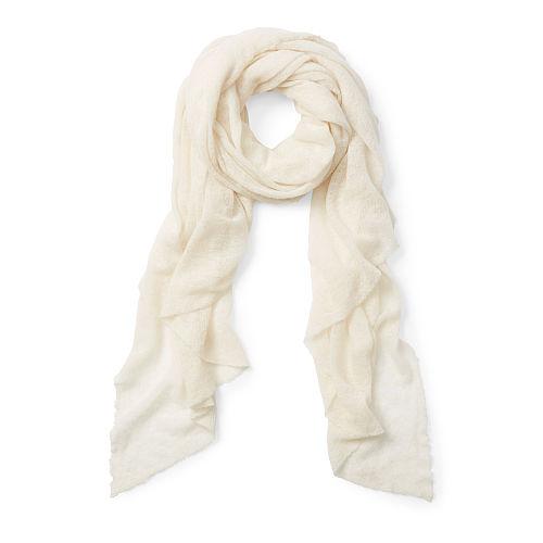 Ralph Lauren Square Cashmere Scarf Vintage Cream