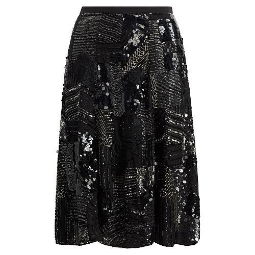 Polo Ralph Lauren Beaded Georgette A-line Skirt