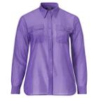 Ralph Lauren Lauren Woman Cotton-silk-voile Shirt Deep Lilac