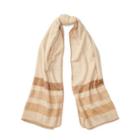 Ralph Lauren Oversize Striped Scarf Camel Tonal Stripes