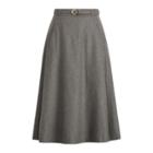 Ralph Lauren Carlotta Wool A-line Skirt Medium Grey Melange