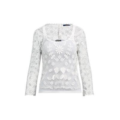 Ralph Lauren Floral-embroidered Lace Top White