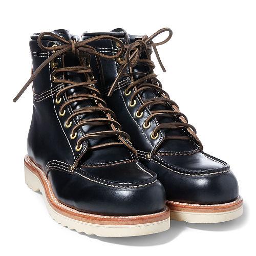 Ralph Lauren Rrl Brunel Leather Work Boot Black