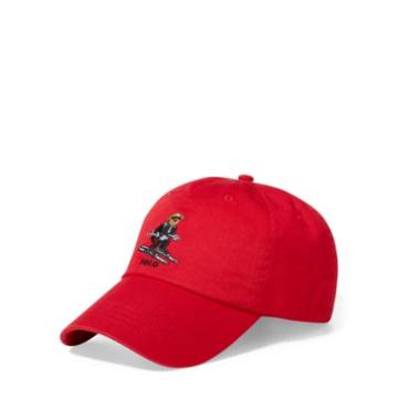 Ralph Lauren Ski Polo Bear Chino Cap Rl 2000 Red